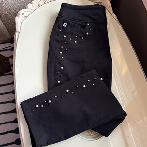 Belle by Kim Gravel Black Studded Jeans